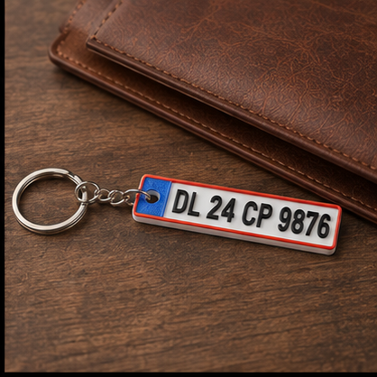 Custom 3D Embossed Number Plate Keychain