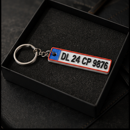 Custom 3D Embossed Number Plate Keychain