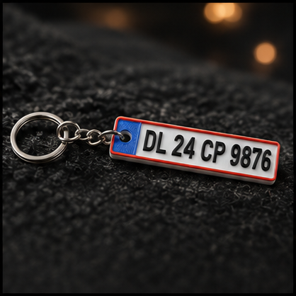 Custom 3D Embossed Number Plate Keychain