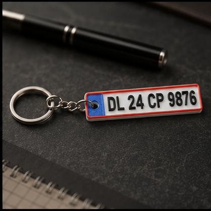 Custom 3D Embossed Number Plate Keychain