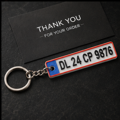 Custom 3D Embossed Number Plate Keychain