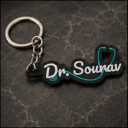 Custom 3D Printed Doctor Name Keychain