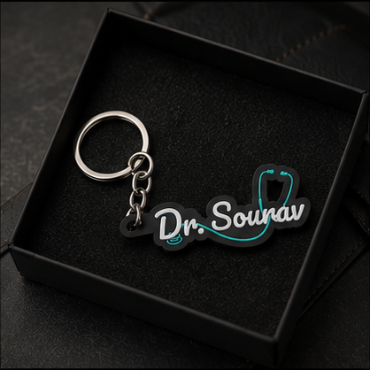 Custom 3D Printed Doctor Name Keychain