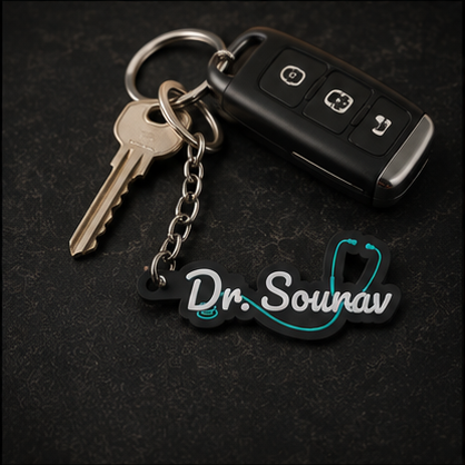 Custom 3D Printed Doctor Name Keychain