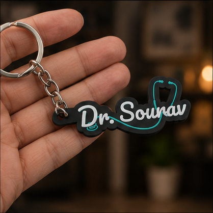 Custom 3D Printed Doctor Name Keychain