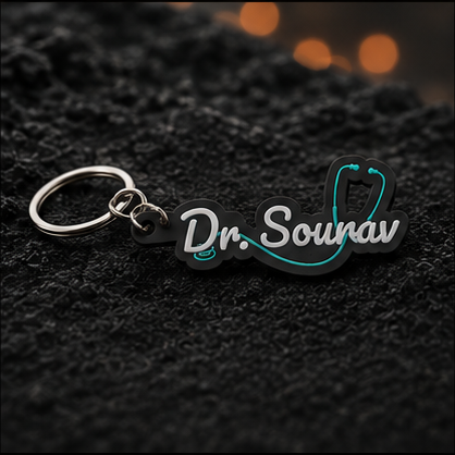Custom 3D Printed Doctor Name Keychain