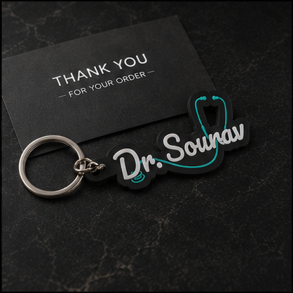 Custom 3D Printed Doctor Name Keychain
